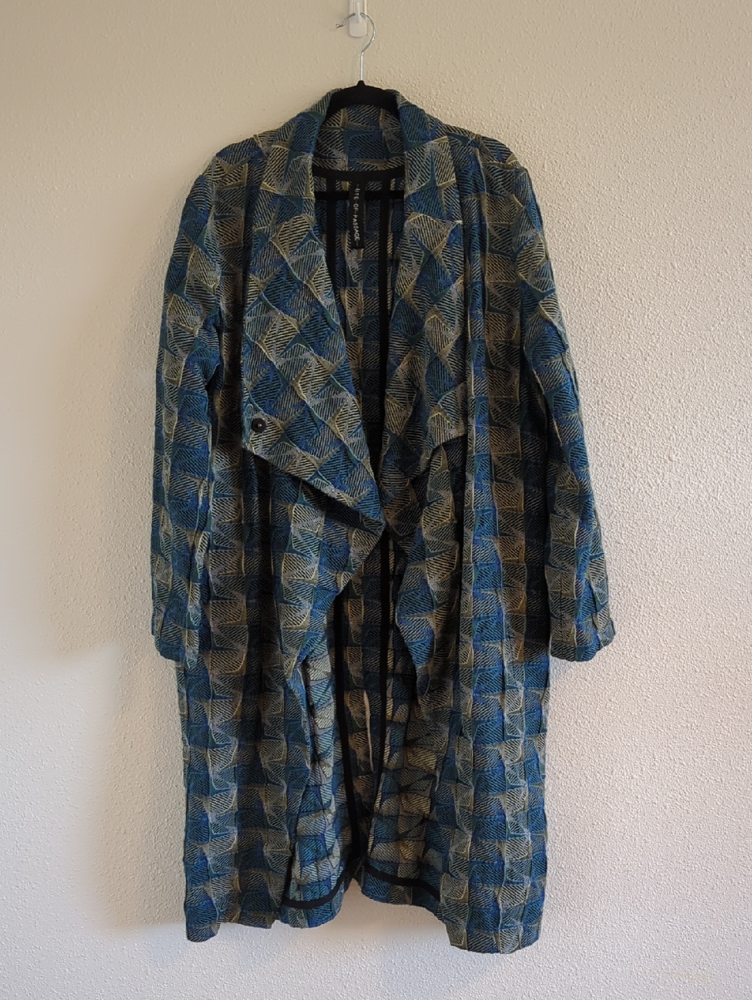 Rite Of Passage Jacquard Envelop Coat - Size Xl